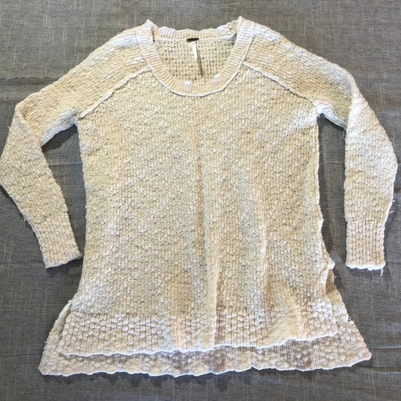 Free People Popcorn Knit High/Low Pullover Sweater - Picture 1 of 7